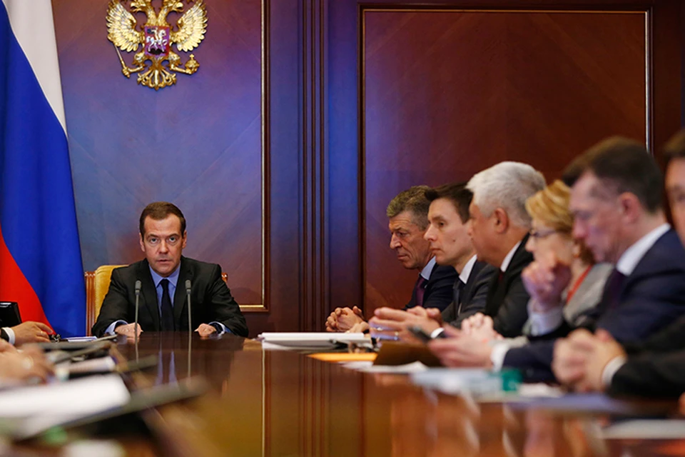 Дмитрий Медведев на заседании президиума совета при президенте по стратегическому развитию и приоритетным проектам. Фото: Дмитрий Астахов/ТАСС