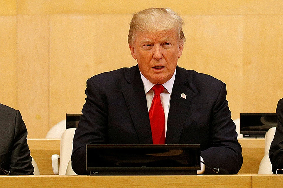 Дональд Трамп во время заседания в ООН.