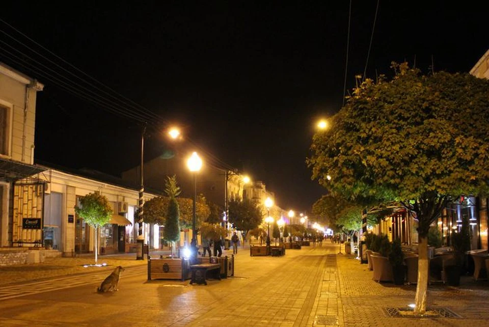 С наступлением темноты в Симферополе лучше всего гулять по центру, где есть освещение.