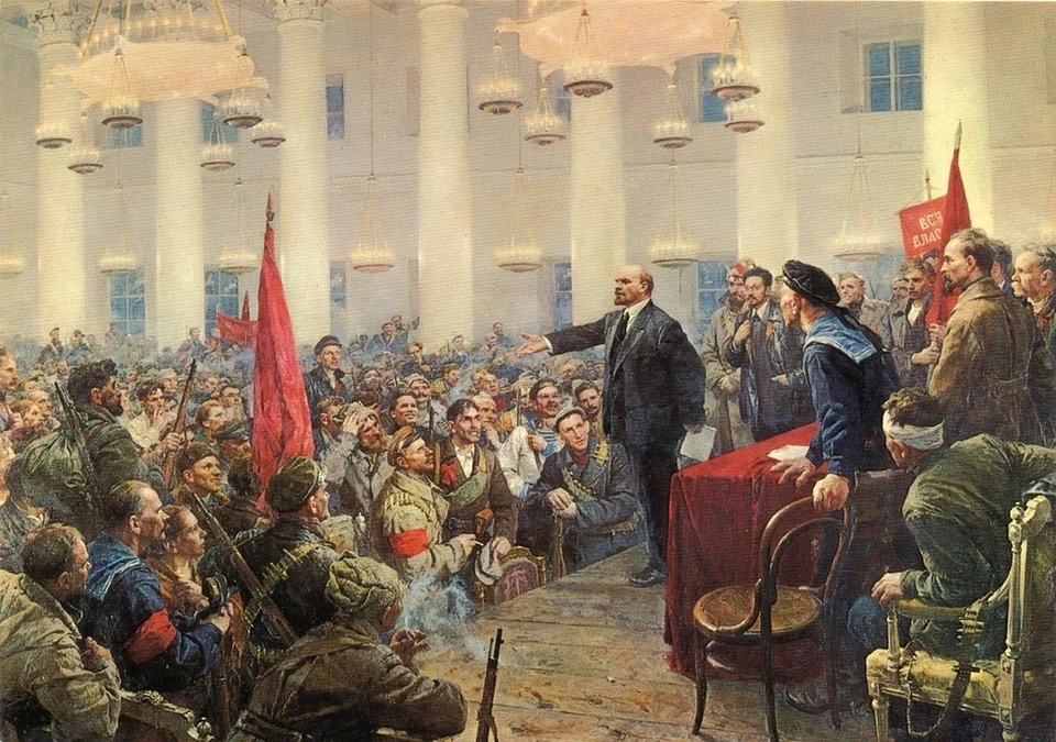 Заседание в 1917 году. Картина неизвестного художника.