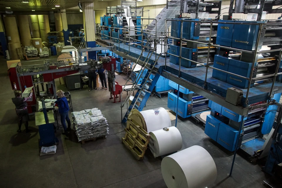 За час машина печатает 30 тысяч газет
