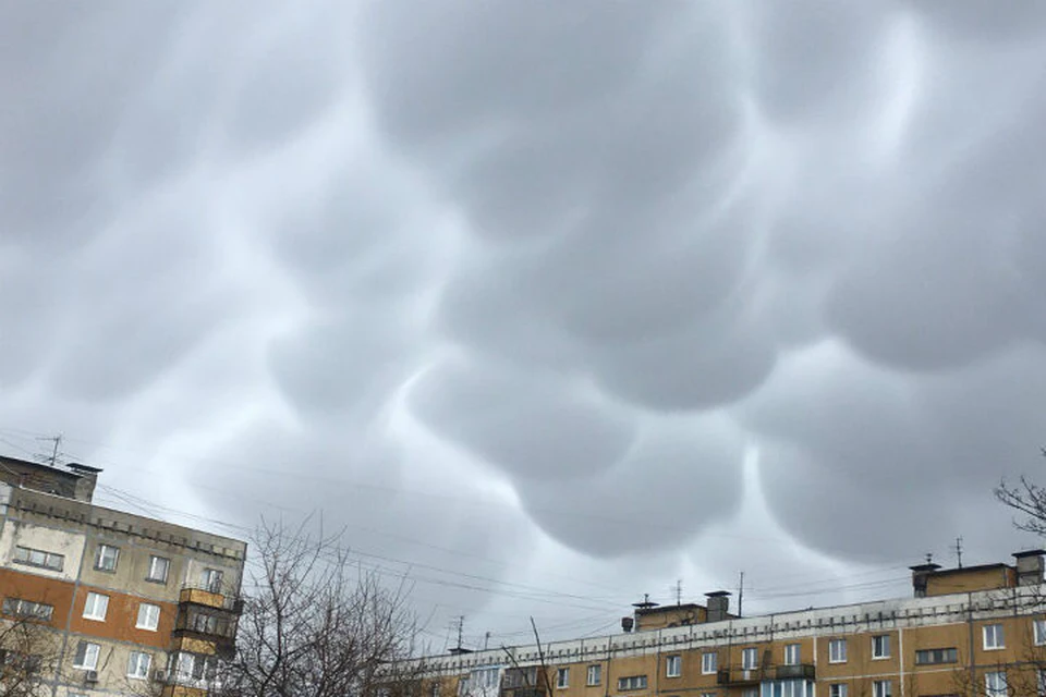 Странные облака появились в небе над Нижним Новгородом. ФОТО: Анна Семенова