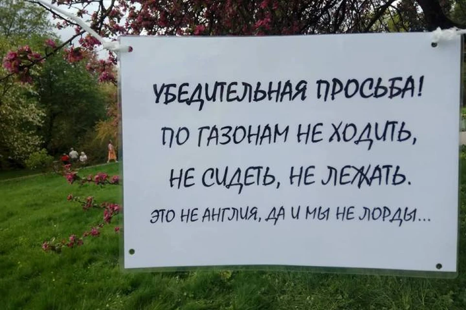 Такая табличка появилась в ботаническом саду. Фото Людмилы Жокиной.