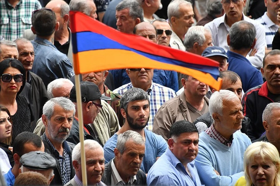Уличные протесты в Ереване, апрель 2018 года.