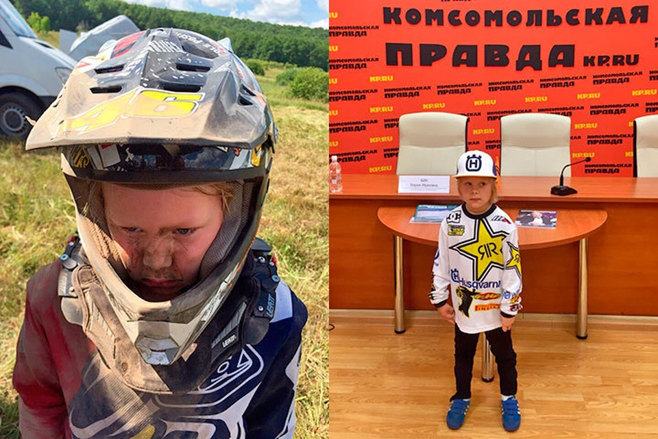 Петя – самый юный участник чемпионата России по мотокроссу