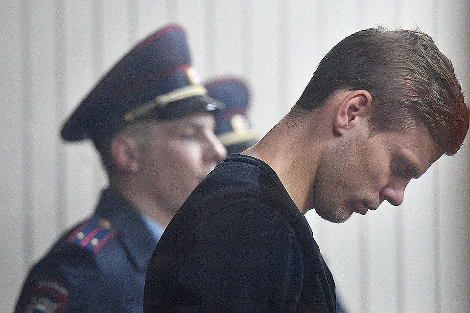 Александр Кокорин во время оглашения вердикта судьи 11 октября 2018 года