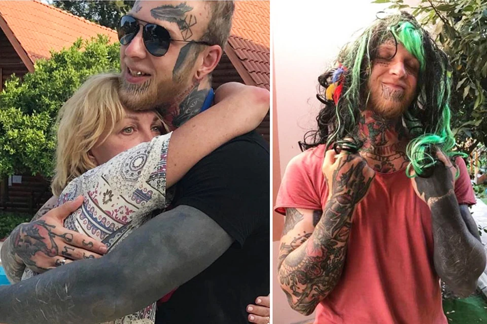 Сейчас все лицо 26-летнего Дениса украшено татуировками. Фото: Инстаграм.