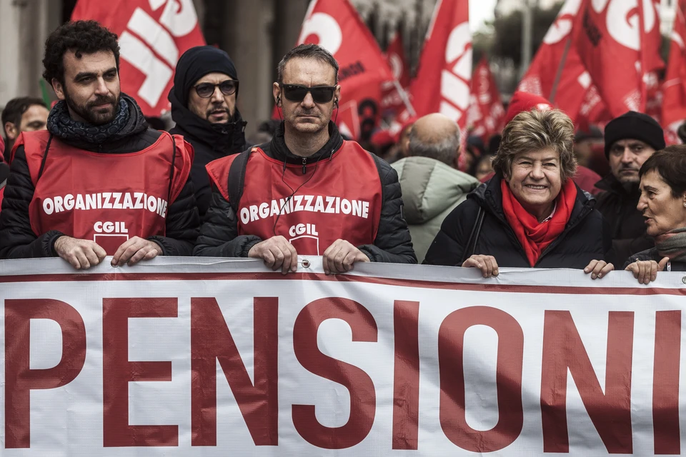 Митинг противников итальянской пенсионной реформы в декабре 2017 года.