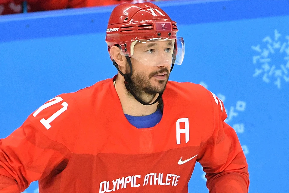Илья Ковальчук в свитере сборной на Олимпиаде в Пхенчхане.
