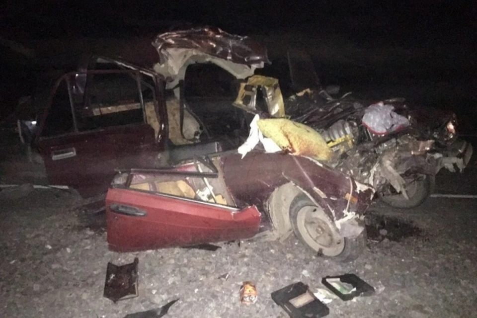 В Туве в смертельной аварии погибли четыре человек. Фото: МВД России по Туве
