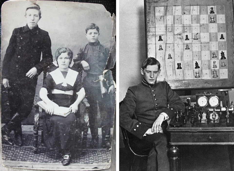 Слева – фото из семейного архива рязанца, справа – достоверное фото Алехина в молодости