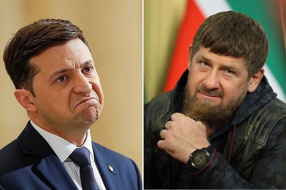 Владимир Зеленский пытался извиниться перед Рамзаном Кадыровым, но испугался. Фото: Reuters / личная страница главы Чечни