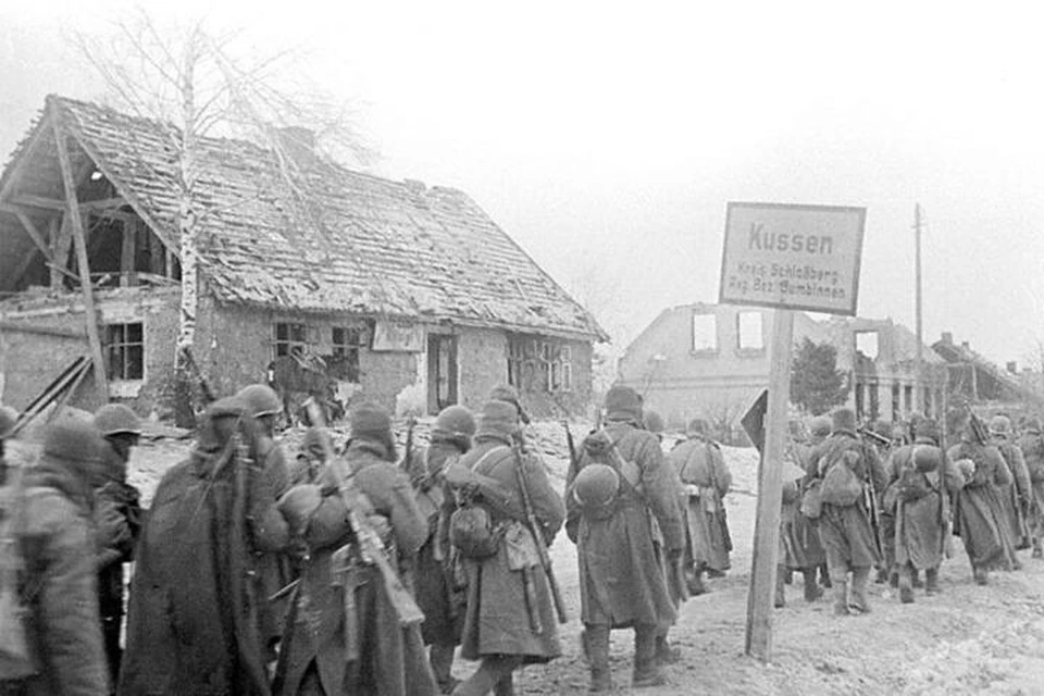 Январь 1945 года. Поселок Куссен (сегодня Весново) после штурма.