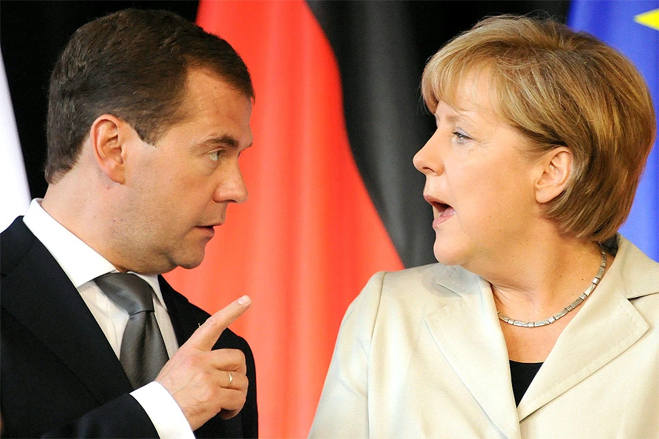 Ангела Меркель и Дмитрий Медведев в 2011 году.