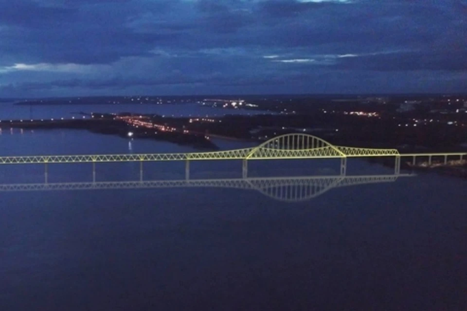 Так мост будет выглядеть ночью.