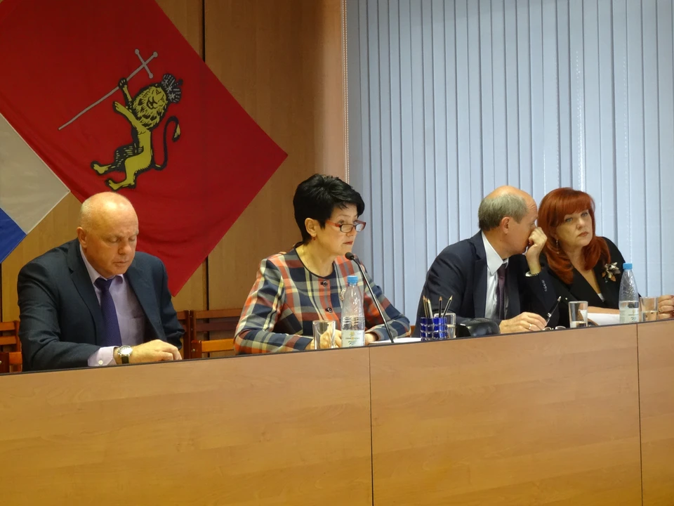 На заседании горсовета: Андрей Шохин, Ольга Деева, Сергей Киселев, Лариса Пышонина