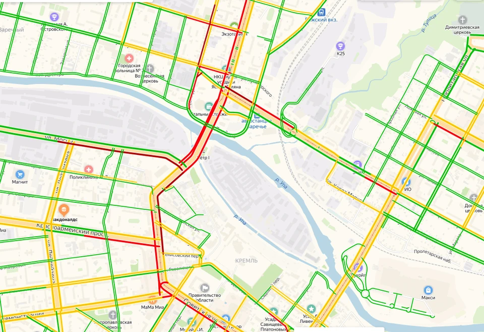 Пробки в туле сейчас
