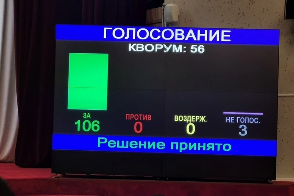 Закон был принят единогласно