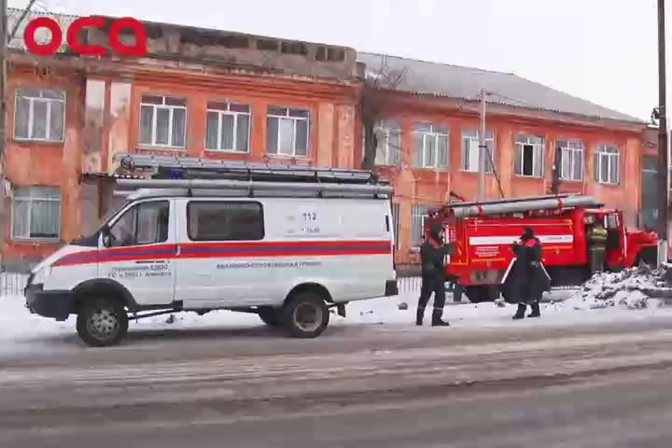 В Красноярском крае загорелся детский дом. Стоп-кадр видео