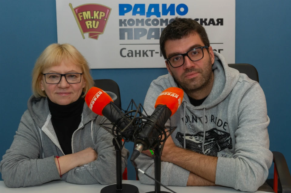 Татьяна Визбор и Павел Гарасько в студии радио «Комсомольская Правда в Петербурге», 92.0 FM