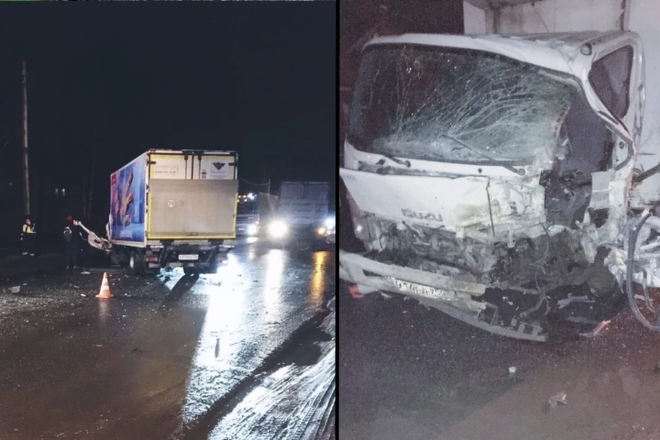 В Ленобласти произошло смертельное ДТП с "Шевроле" и двумя грузовиками. Фото: vk.com/dorinspb