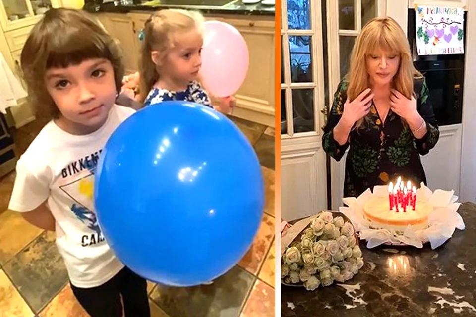 Двойняшки Гарри и Лиза поздравили маму с днем рождения.