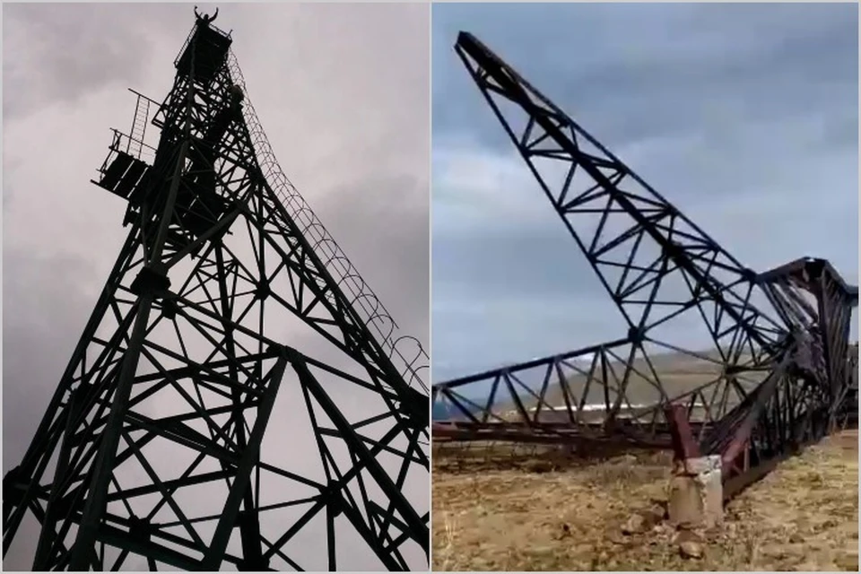 В Хакасии неизвестные спилили на металл телевышку. Фото: группа Приискового.