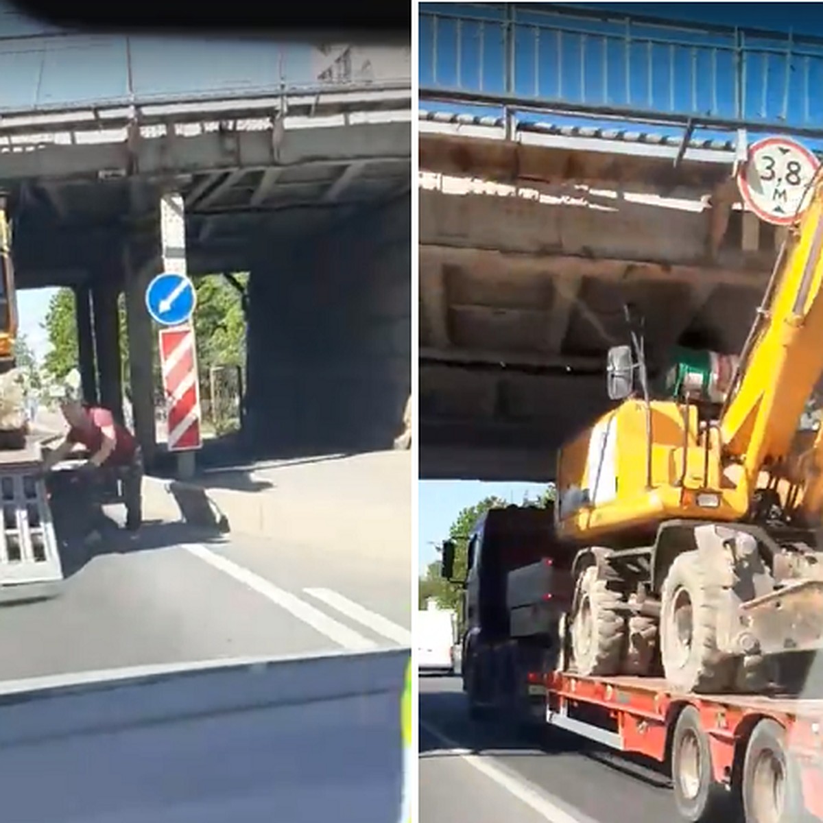 Экскаватор застрял под мостом на Ланском шоссе - KP.RU