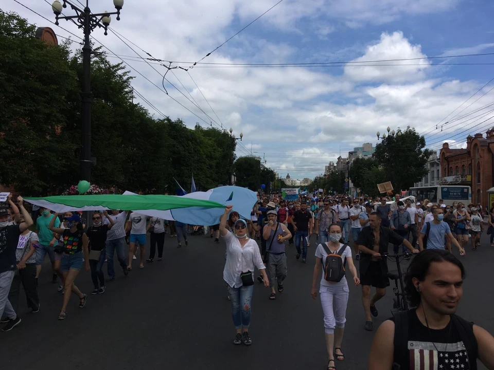 В Хабаровске продолжаются стихийные акции протеста