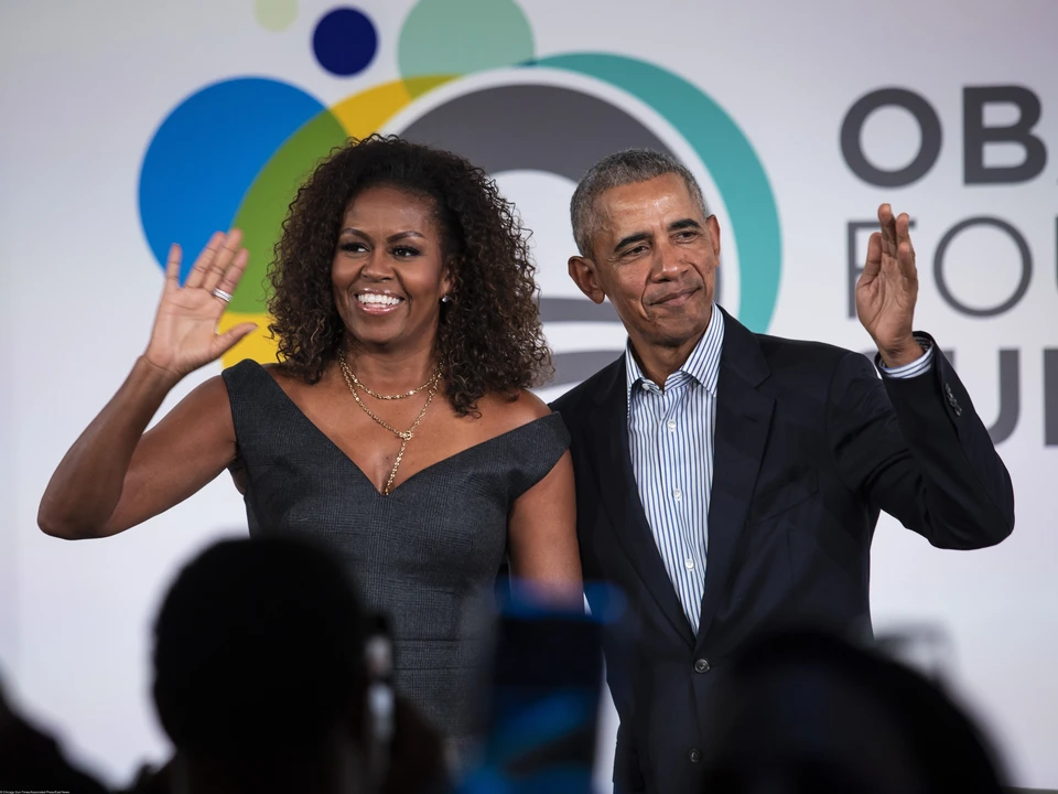 Барак Обама и его супруга Мишель Обама.