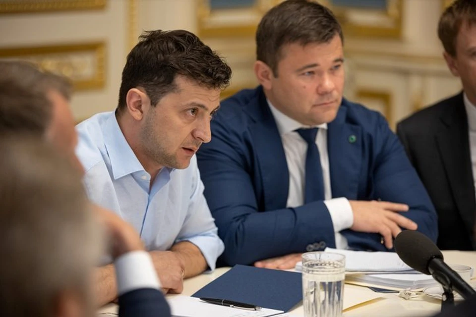 Президент Украины Владимир Зеленский с бывшим руководителем своего офиса Андреем Богданом
