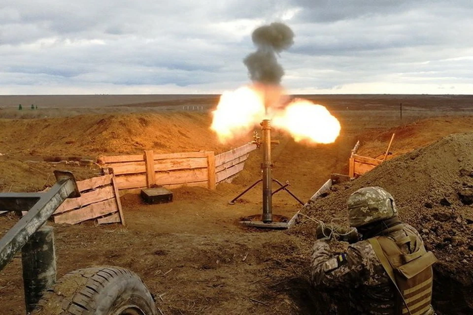 Украинские военные применили миномет при обстреле Горловки. Фото: Пресс-центр штаба ООС