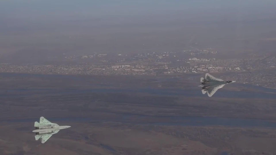 Полет российского Су-57. Фото: скрин видео