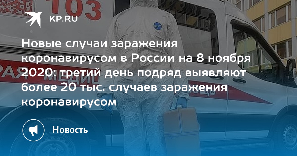 Новые случаи заражения коронавирусом в россии на 8 ноября 2020: третий день подряд выявляют более 20 тыс. Случаев заражения коронавирусом