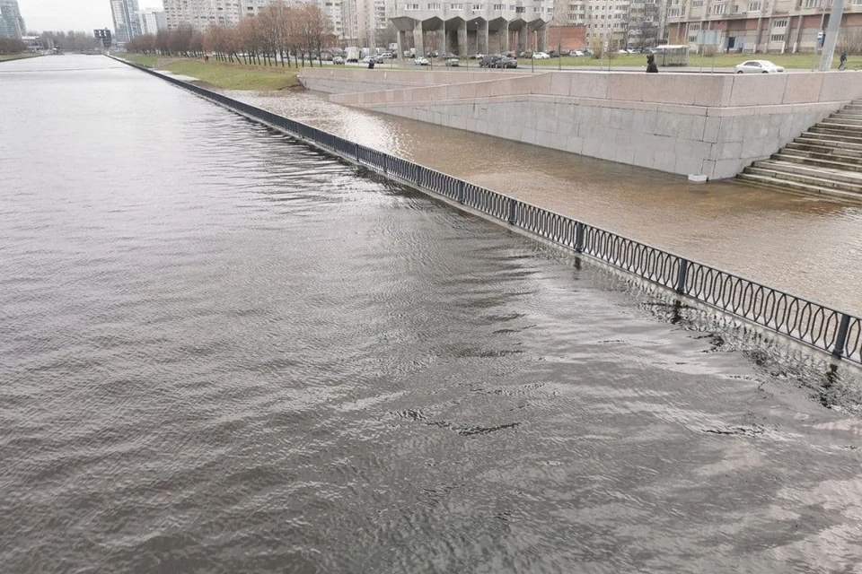 На набережной Смоленки опять наводнение.