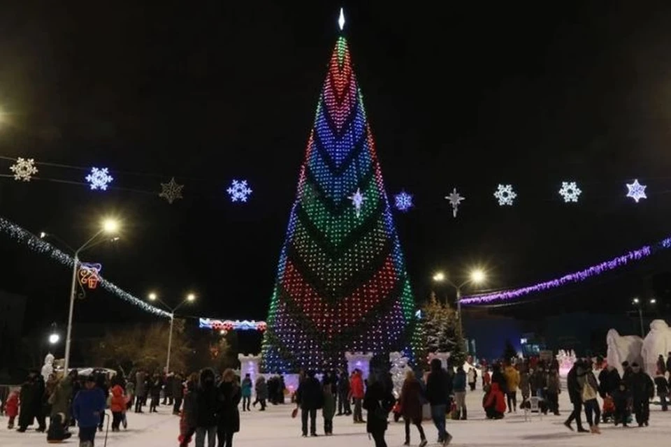 Новогодний городок в Барнауле.