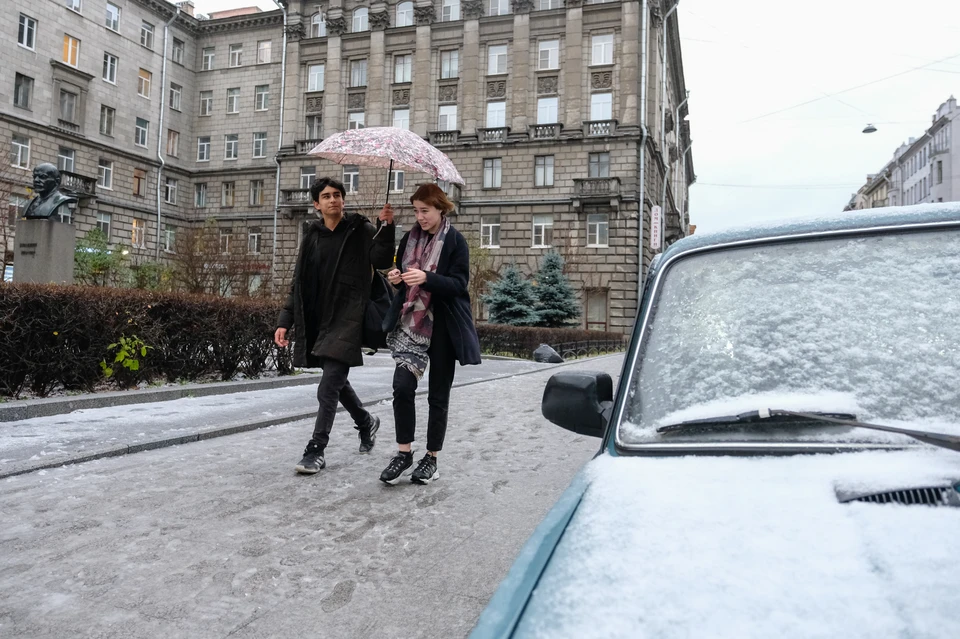 Снег с дождем ожидается в Петербурге