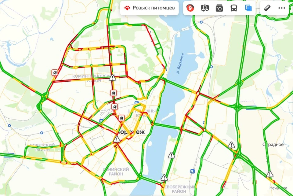 Карта города воронежа с пробками - 86 фото