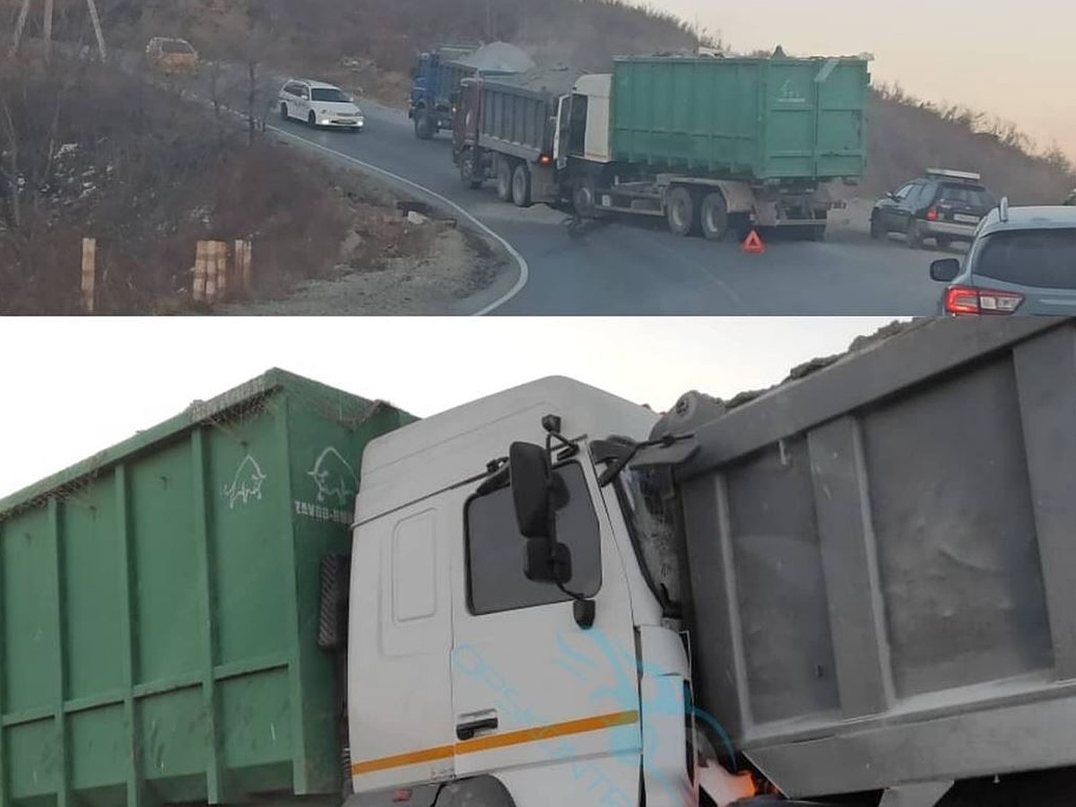 Герой – подставил себя под удар». Появилось видео момента ДТП с самосвалом  под Владивостоком - KP.RU