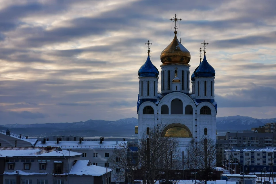 Закат над Южно-Сахалинском