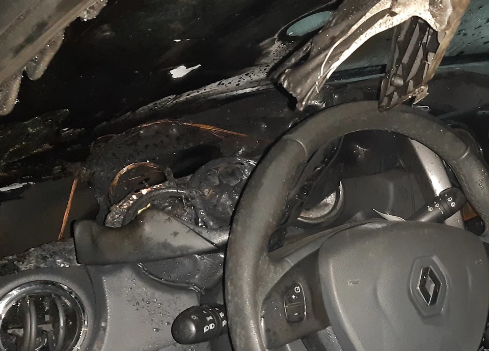 Nissan и Renault сгорели ночью в Смоленской области. Фото: ГУ МЧС России по Смоленской области.