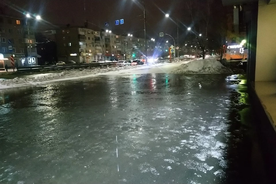 В Кемерове прошел февральский дождь