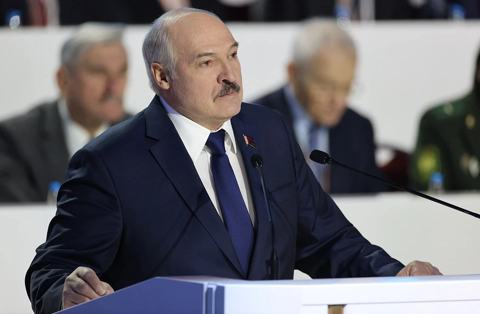 Александр Лукашенко во время выступления на Всебелорусском народном собрании.
