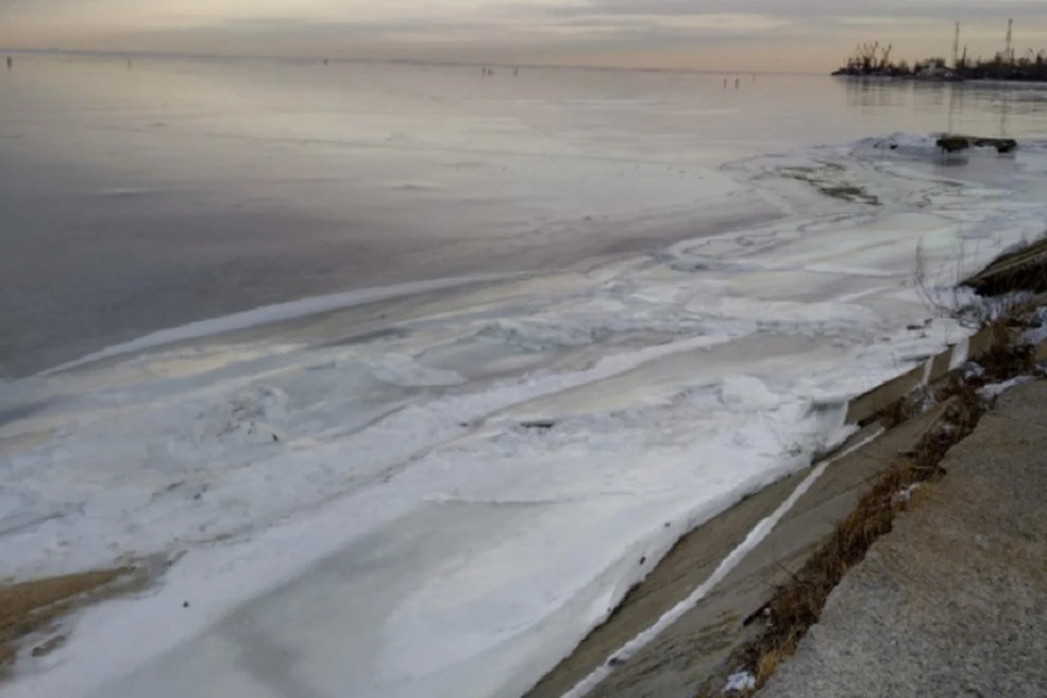 Таганрогский залив зимой. Фото: vk "Мой Таганрог"