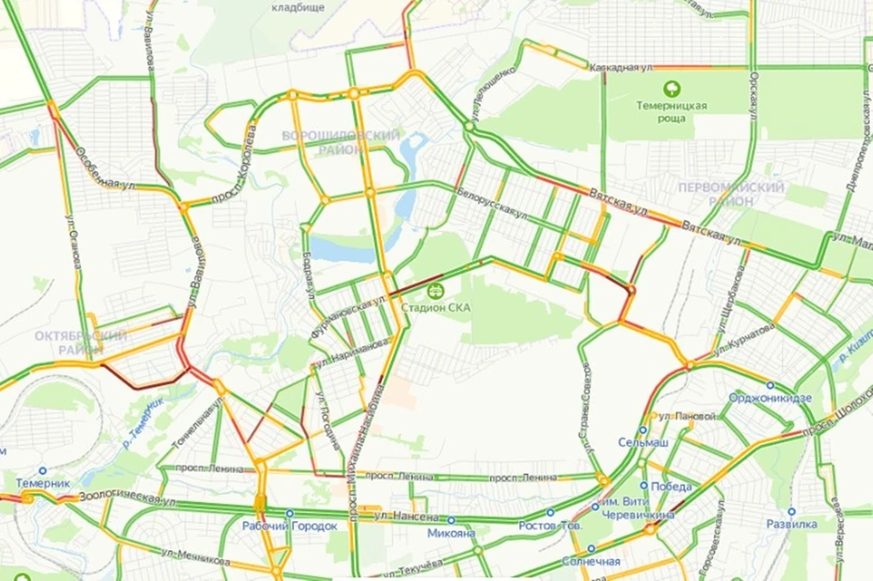 Карта ростова на дону с пробками онлайн
