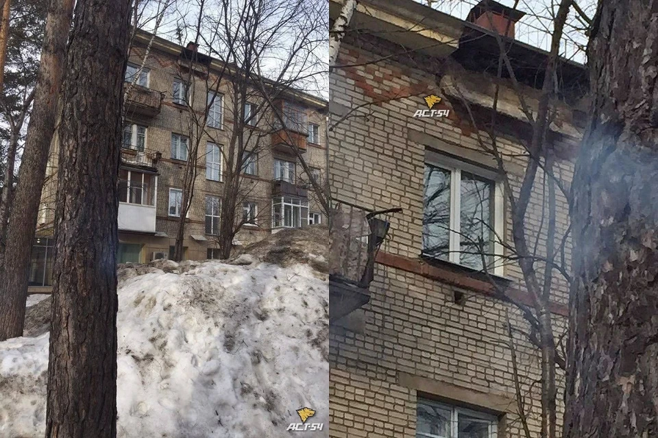 В Новосибирске отломилась часть пятиэтажки. Фото: "АСТ - 54".