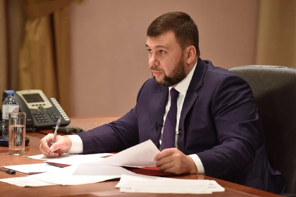 В Донецке прошла пресс-конференция Дениса Пушилина, посвященная 7-ой годовщине со Дня провозглашения ДНР. Фото: сайт Главы ДНР