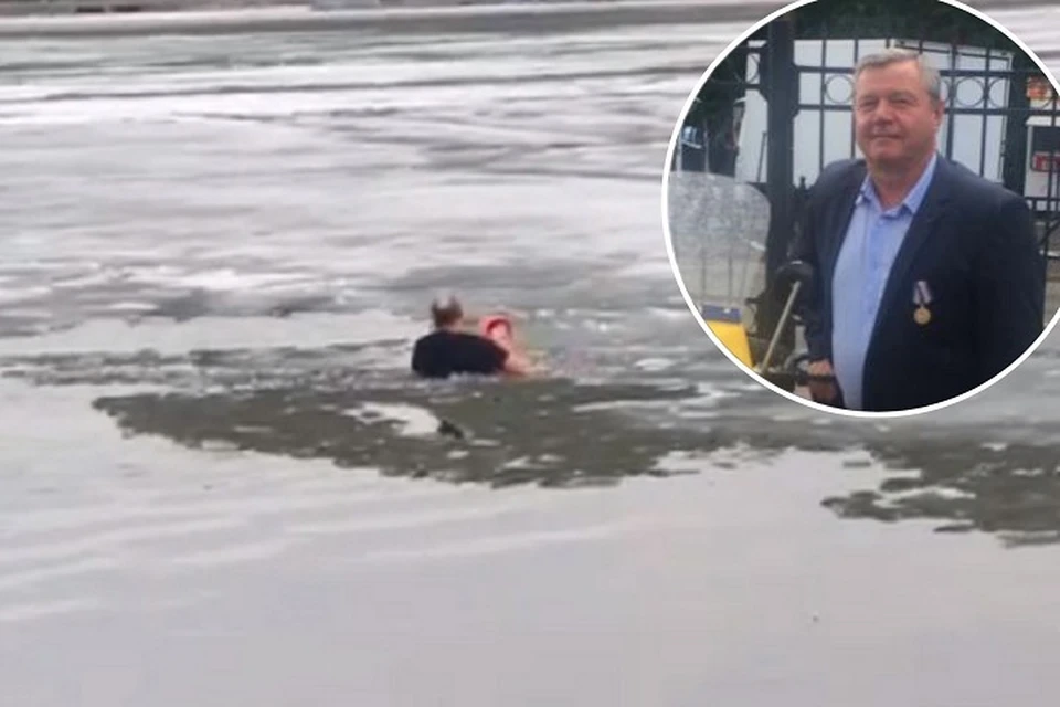 62-летний Владимир Степанищев, бывший сотрудник ГИБДД, спас девочку из воды. Фото: фрагмент видео/Владимир Тепанищев