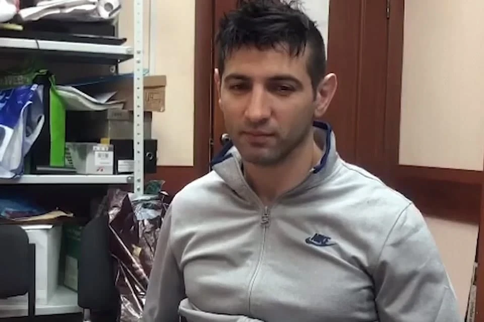 СК показал видео задержания подозреваемого в убийстве криминального авторитета в Москве. Фото: кадр из видео