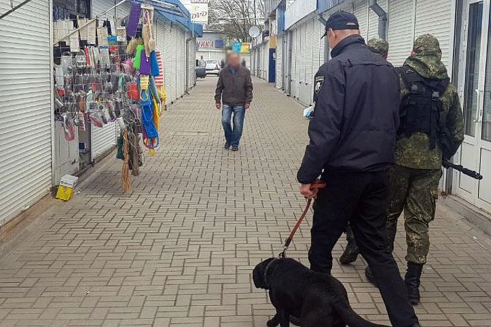 В Краматорске даже полицейские с собаками не могут остановить грабежи на рынках. Фото: НПУ